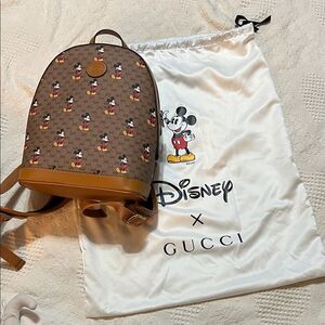 Gucci Brown Mickey Mouse Backpack
